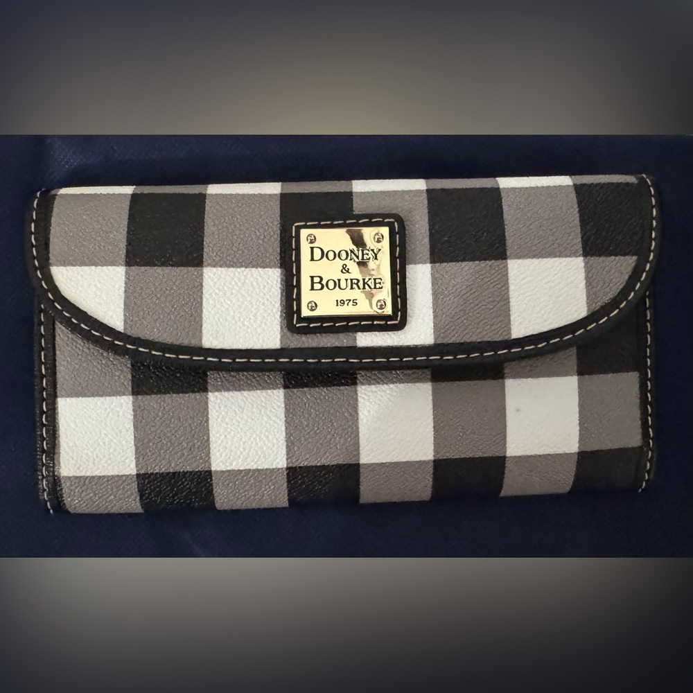Dooney & Bourke Black and White Plaid Wallet